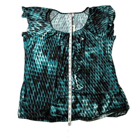 Worthington Woman Bundle of 2 Stretch Layered Ruffle Blouse Tops Animal Print 1X - Picture 14 of 15